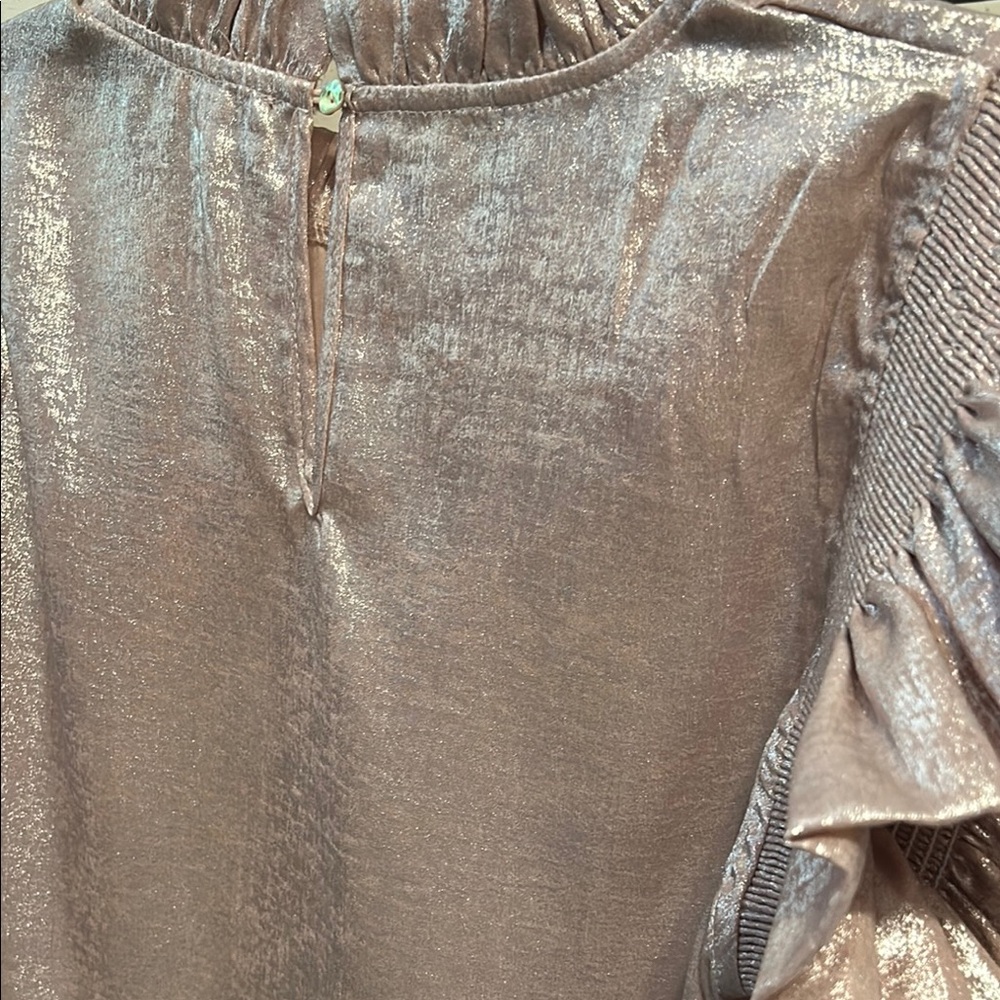 Metallic Ruffle Sleeve Top - Picture 6 of 9